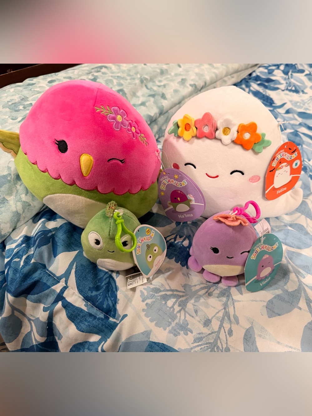Squishmallows Floral Friends Plush Set - Pink, White, Green, Purple - 4 total